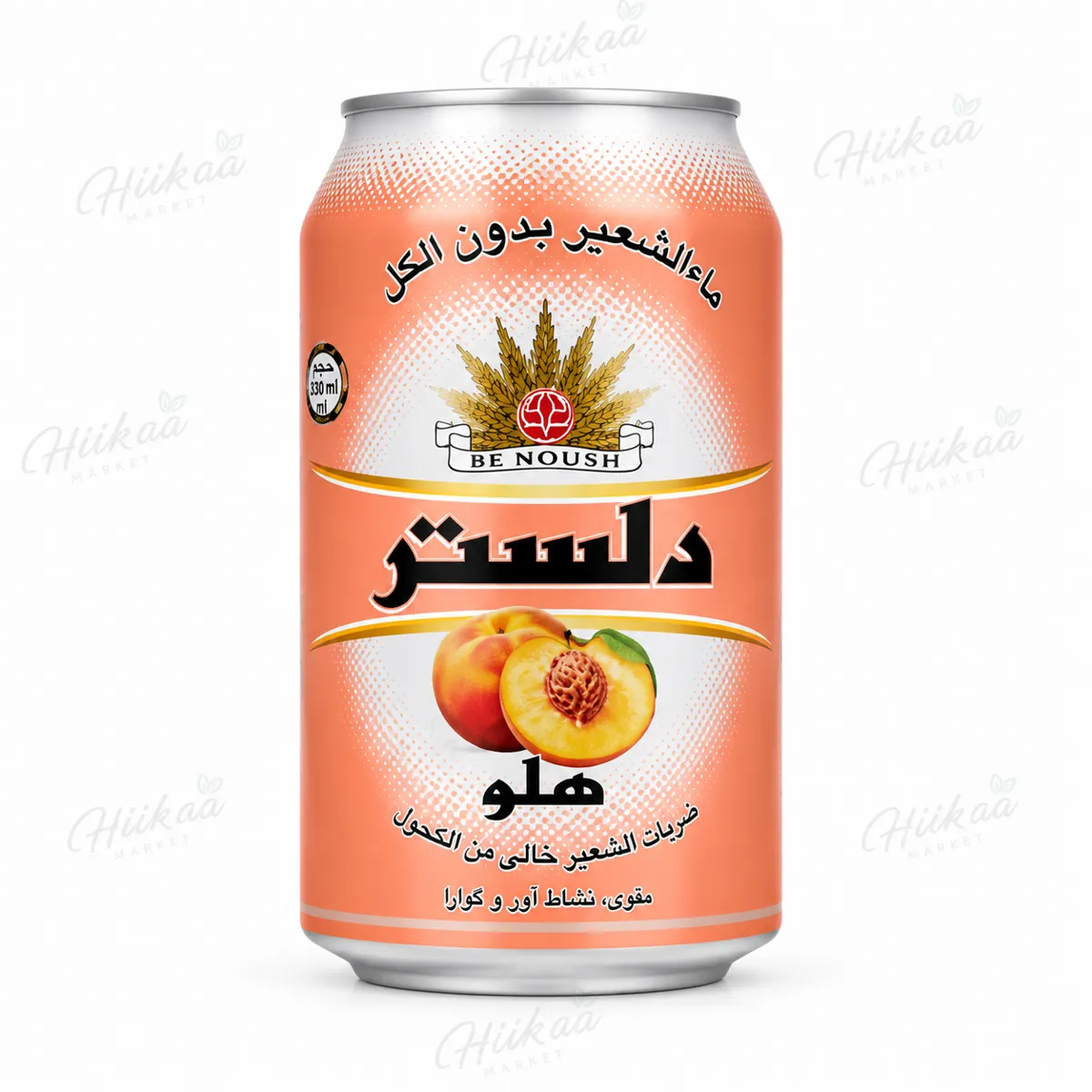 دلستر بهنوش قوطی با طعم هلو 330 سی سی